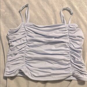 Ruched White Tank Top